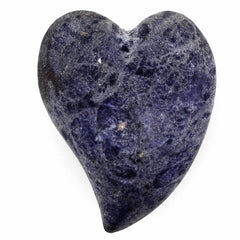 SODALITE PUFFY HEART SACRED FROSTED (HALF DRILL 1MM) (DES#132) 15X12MM 7.90 Cts.