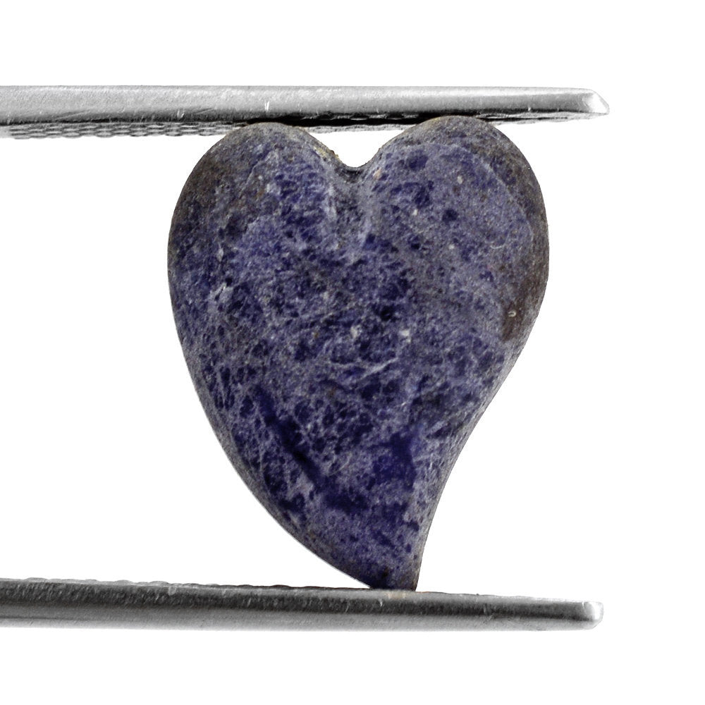 SODALITE PUFFY HEART SACRED FROSTED (HALF DRILL 1MM) (DES#132) 15X12MM 7.90 Cts.