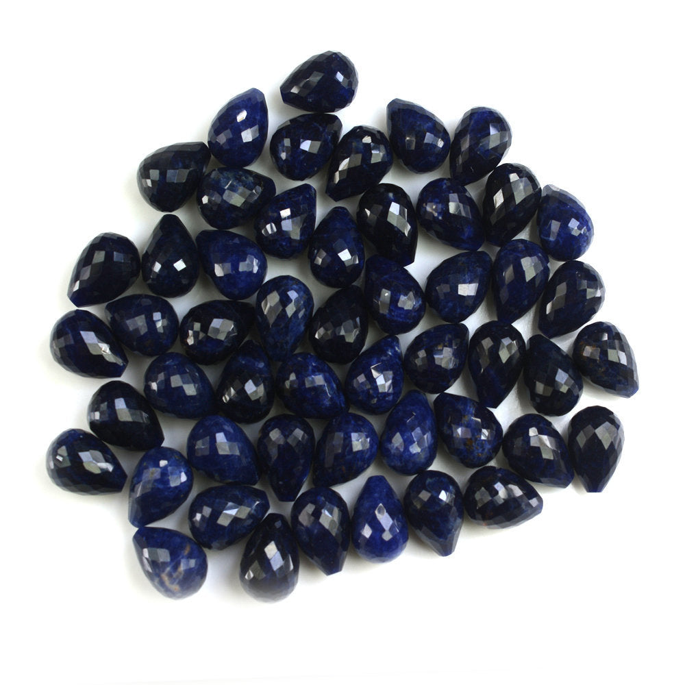 SODALITE FACETED DROPS (HALF DRILL 1.00MM) 14X10MM 8.14 Cts.
