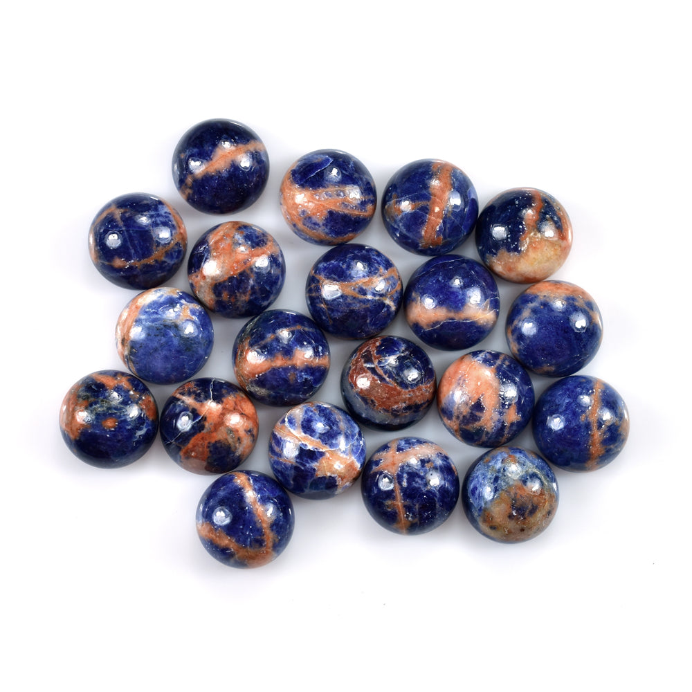 SODALITE ORANGE PLAIN CAB ROUND OPAQUE 12.00X12.00 MM 5.86 Cts.