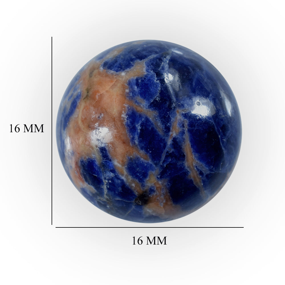 SODALITE ORANGE PLAIN CAB ROUND OPAQUE 16.00X16.00 MM 13.35 Cts.