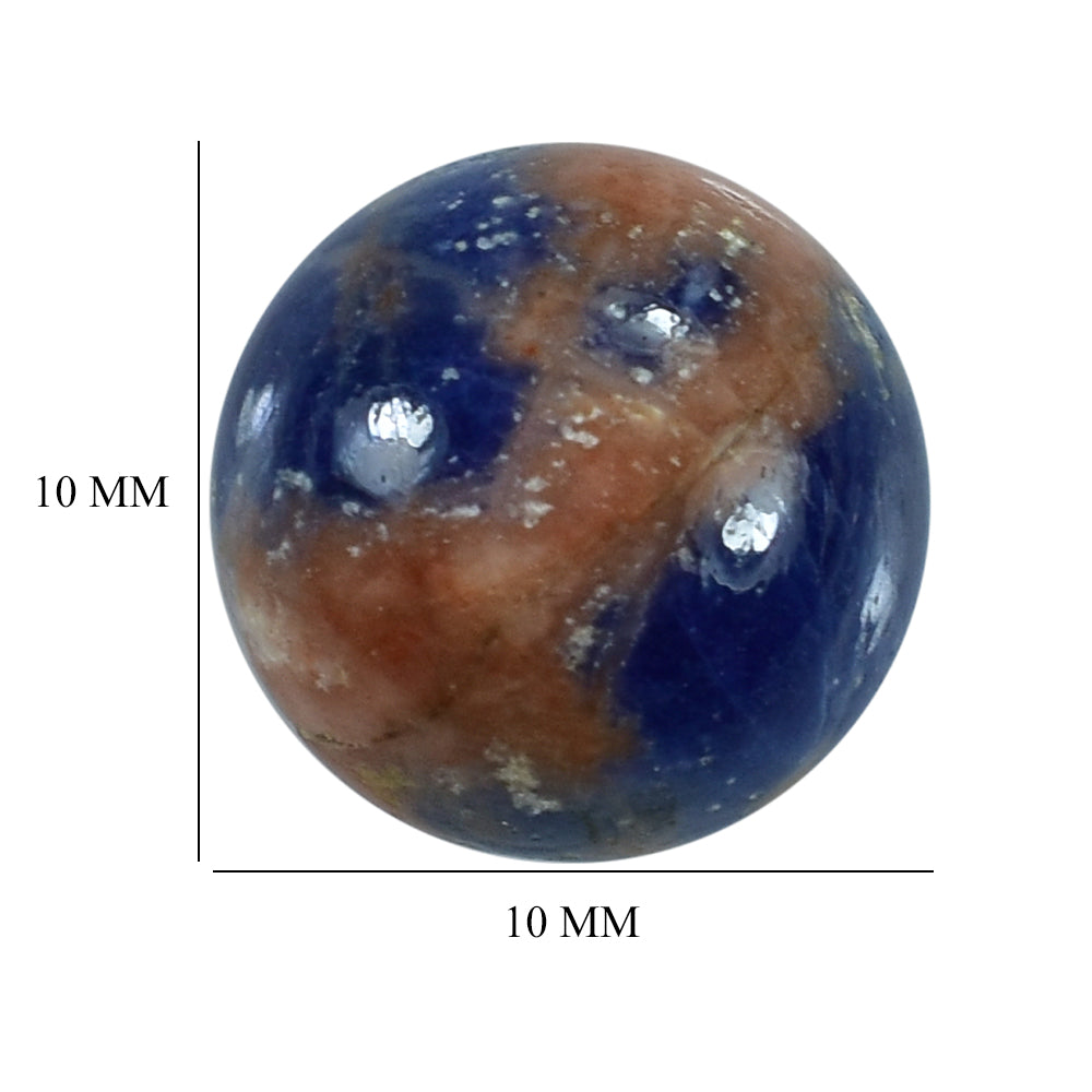 SODALITE ORANGE PLAIN CAB ROUND OPAQUE 10.00X10.00 MM 3.42 Cts.