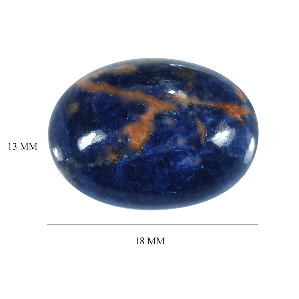 SODALITE ORANGE PLAIN CAB OVAL OPAQUE 18.00X13.00 MM 10.56 Cts.