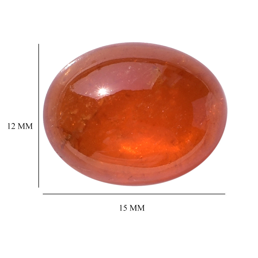 SPESSARITE PLAIN OVAL CAB (AA/MILKY) 15.00X12.00 MM 12.26 Cts.
