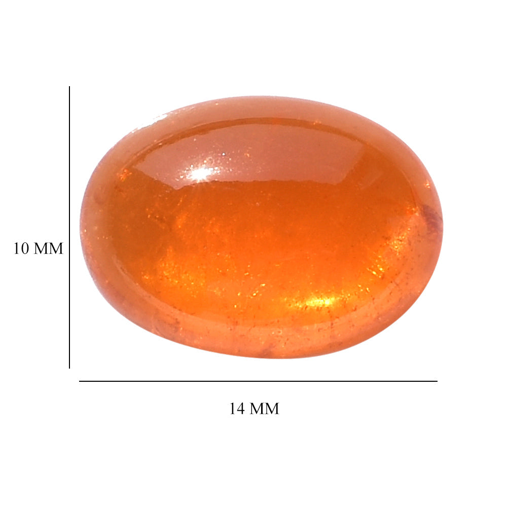 SPESSARITE PLAIN OVAL CAB (A/MILKY) 14.00X10.00 MM 7.89 Cts.