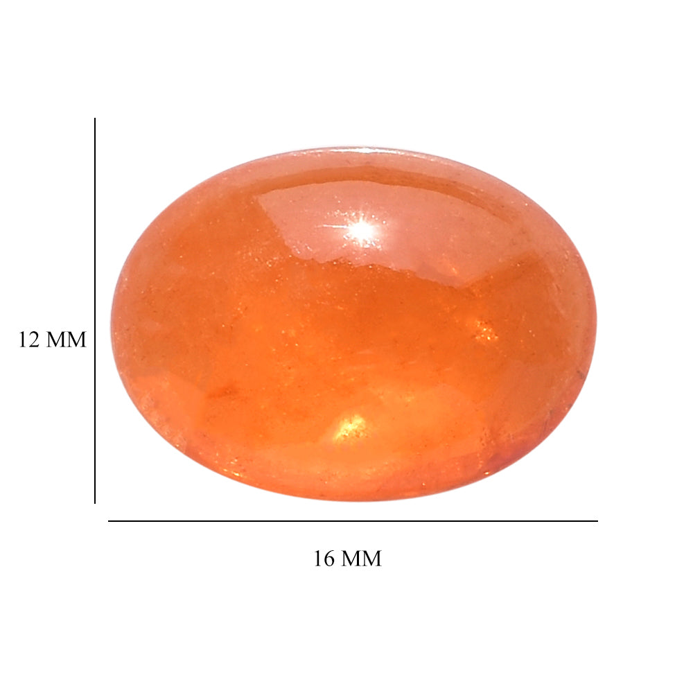 SPESSARITE PLAIN OVAL CAB (A/MILKY) 15.00X11.00 MM 9.59 Cts.