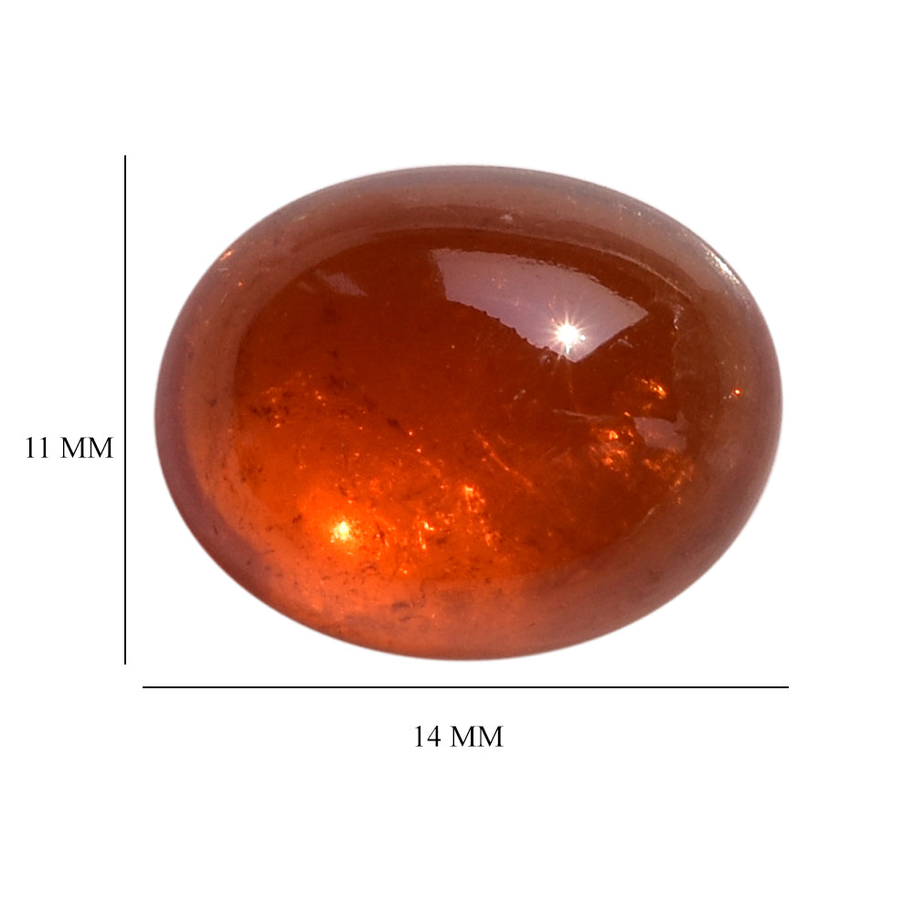 SPESSARITE PLAIN OVAL CAB (AAA/MILKY) 14.00X11.00 MM 11.10 Cts.