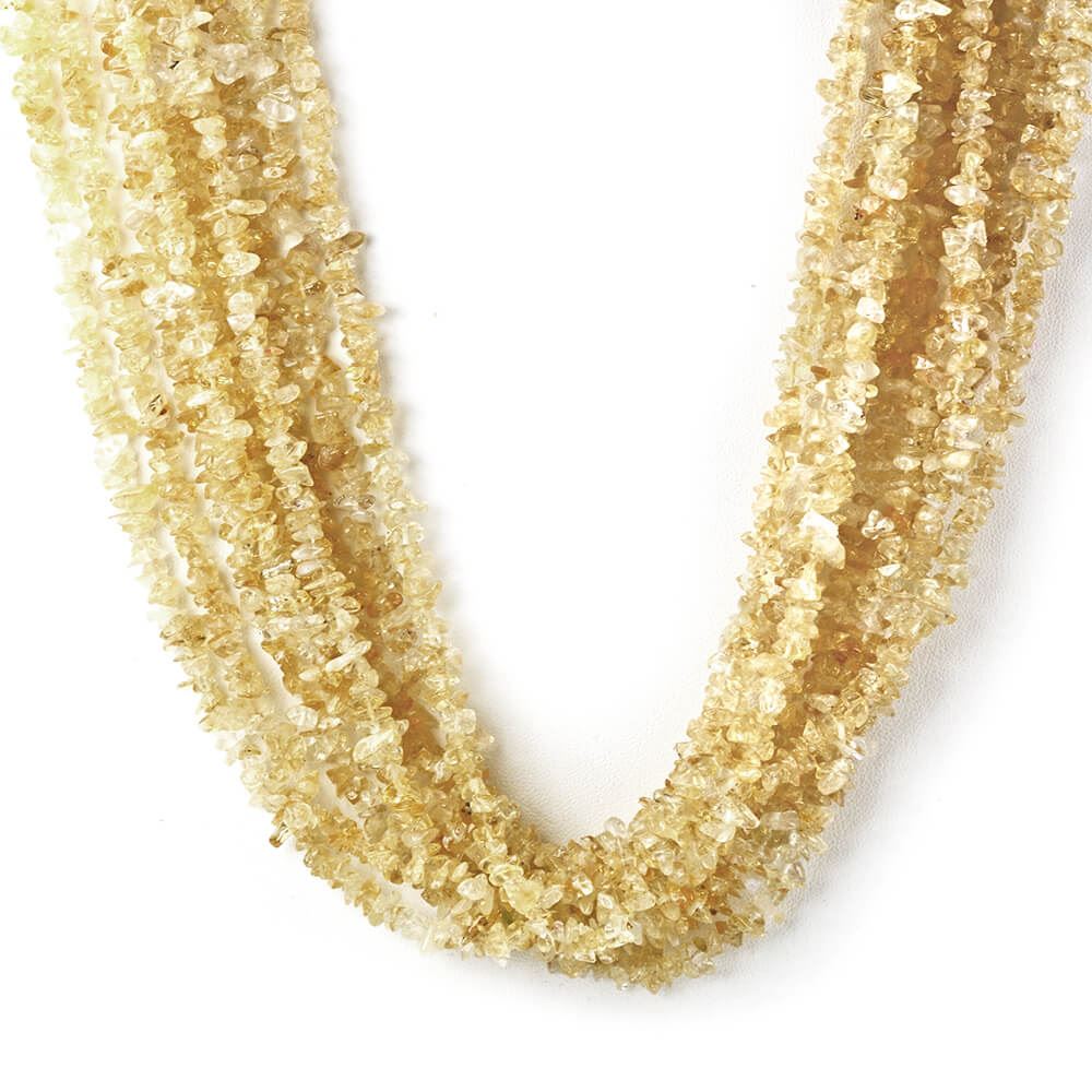 YELLOW CITRINE 4.00-6.00MM CHIPS PER 35" LINE