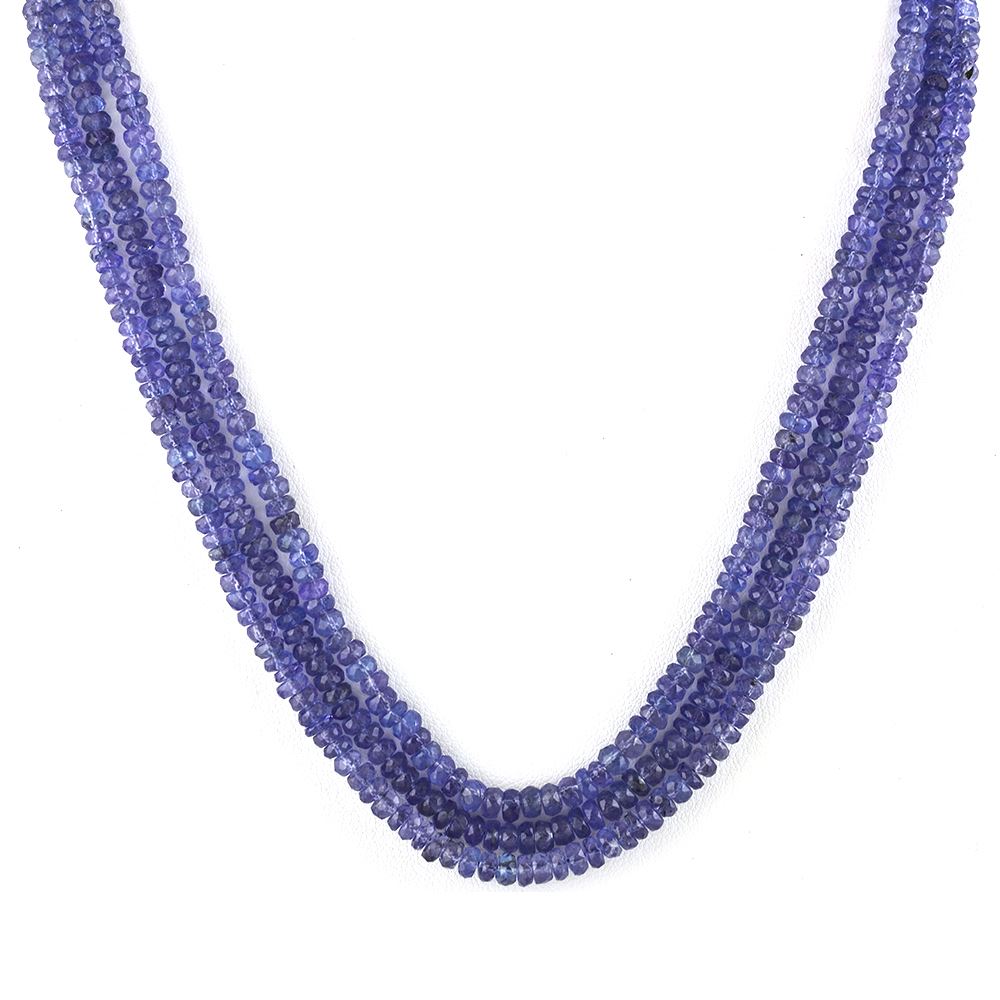 TANZANITE 4.00MM FACETED ROUNDEL BEADS 16" LINE
