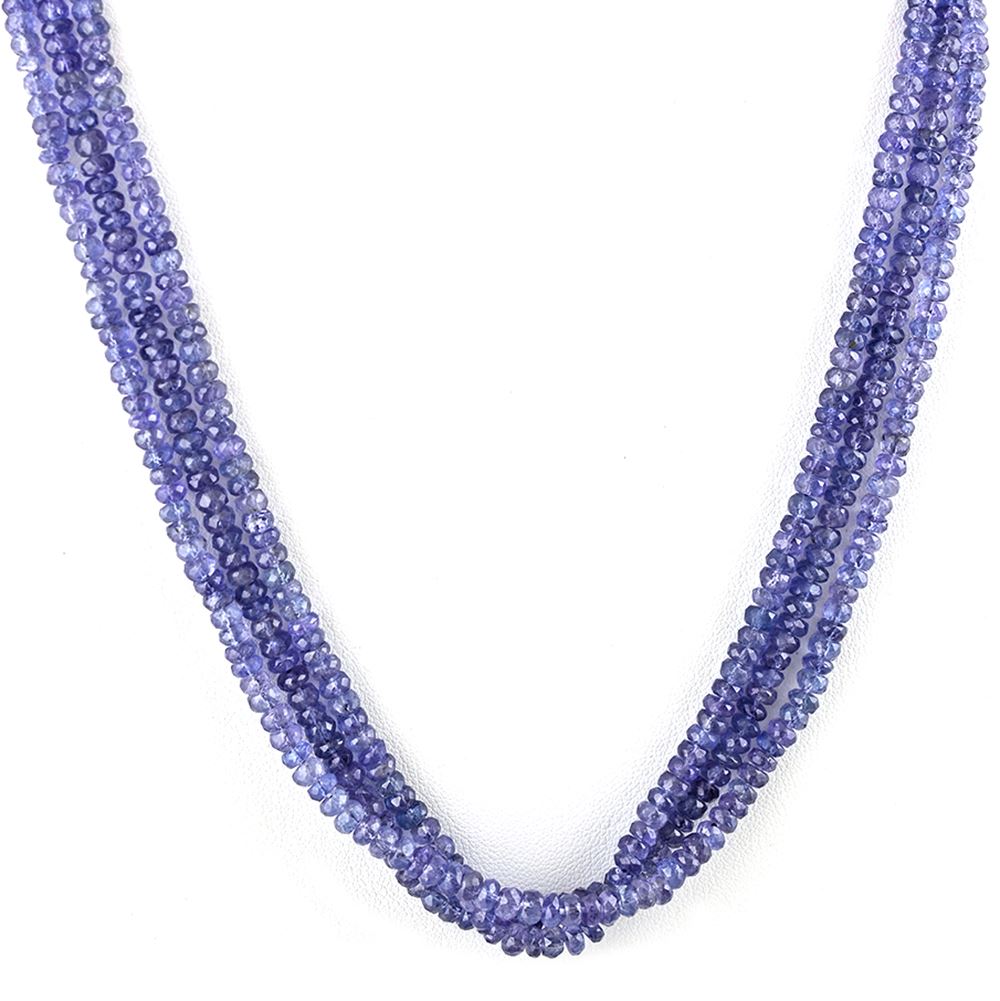 TANZANITE 4.00-4.50MM FACETED ROUNDEL BEADS 16" LINE