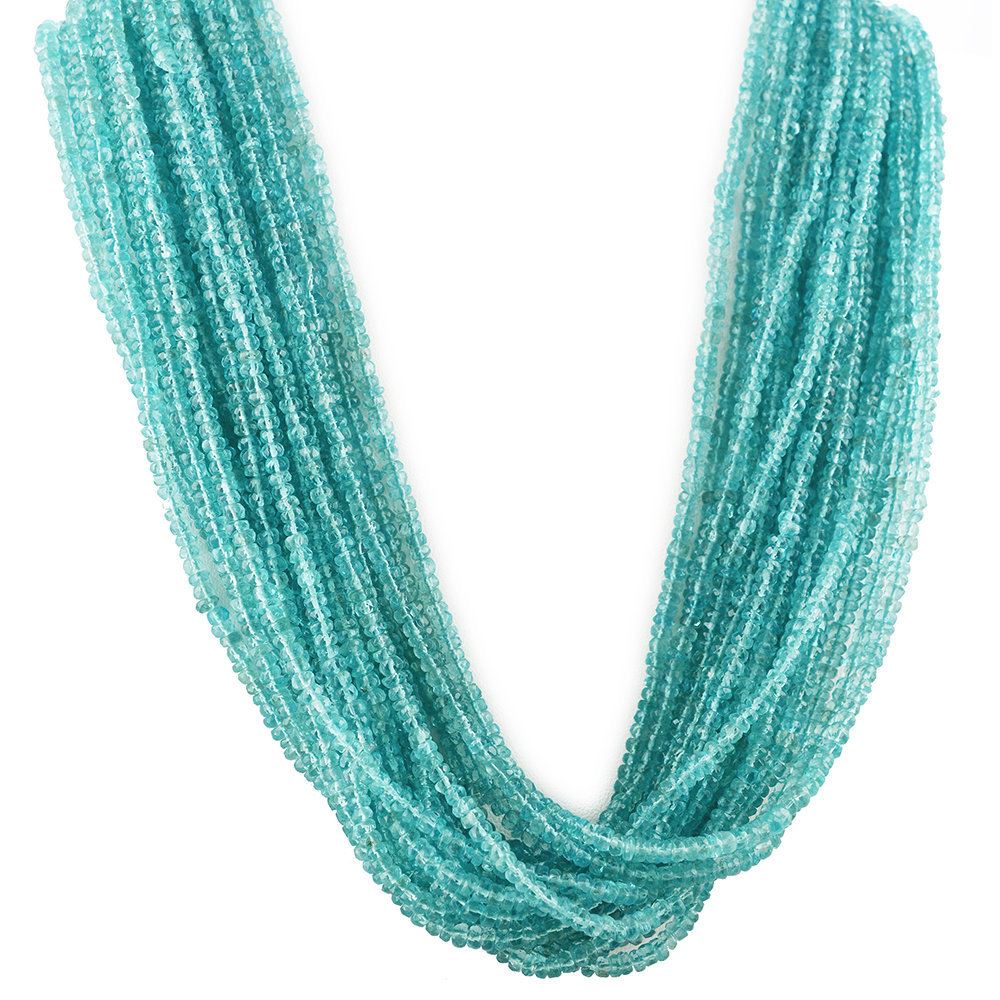 APATITE 3.50-4.00MM FACETED ROUNDEL BEADS 16" LINE
