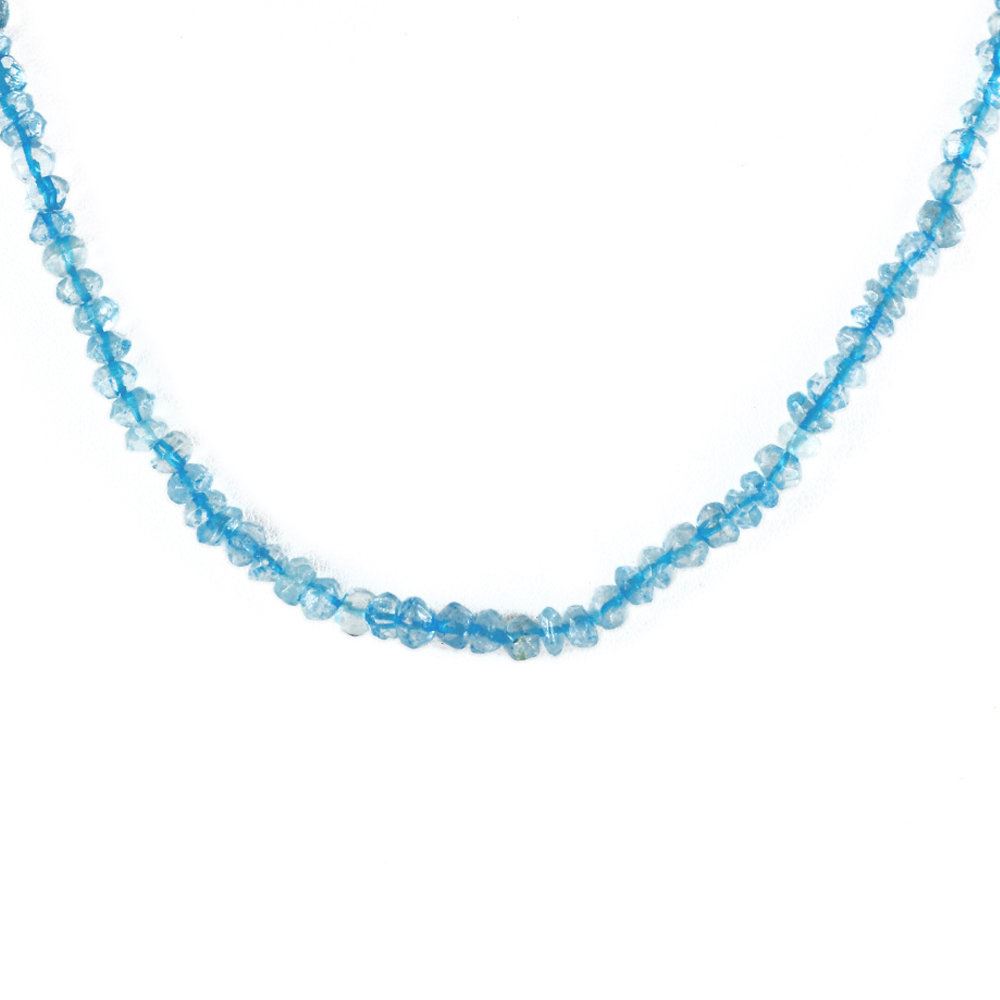 DYED SKY BLUE TOPAZ 6.00-9.00MM FACETED ROUNDEL BEADS 16" LINE