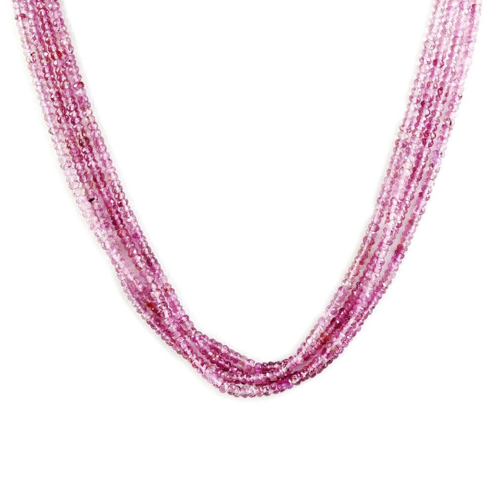 PINK TOURMALINE 3.00-3.50MM FACETED ROUNDEL BEADS 16" LINE