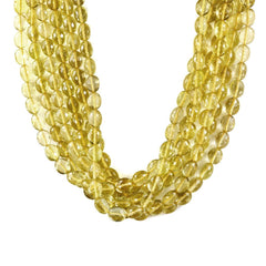 LEMON QUARTZ 12X10MM FACETED OVAL BEADS 16" LINE