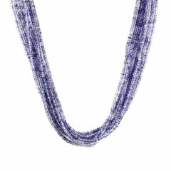 IOLITE 3.50-5MM FACETED ROUNDEL BEADS 16" LINE