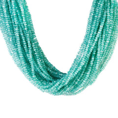 GREEN APATITE 3.50MM FACETED ROUNDEL BEADS 12.50" PER LINE