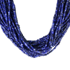 SODALITE 3.50MM FACETED ROUNDEL BEADS 12.50" PER LINE