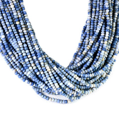 BLUE OPAL MULTI COLOR 3.50-4.50MM FACETED ROUNDEL BEADS 12.50" PER LINE