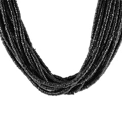 BLACK SPINEL 5-5.50MM FLAT COIN BEADS 16" PER LINE