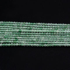 GREEN STRAWBERRY QUARTZ 2.00-2.20MM FACETED ROUND BEADS 12.50" PER LINE
