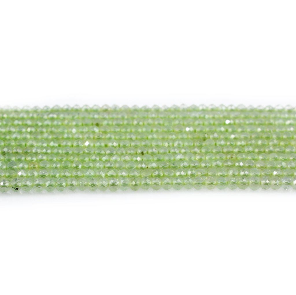 PREHNITE 2.00-2.20MM FACETED ROUND BEADS 12.50" PER LINE