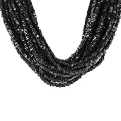 BLACK SPINAL 3.50-4.00MM FLAT SQUARE BEADS 16" PER LINE