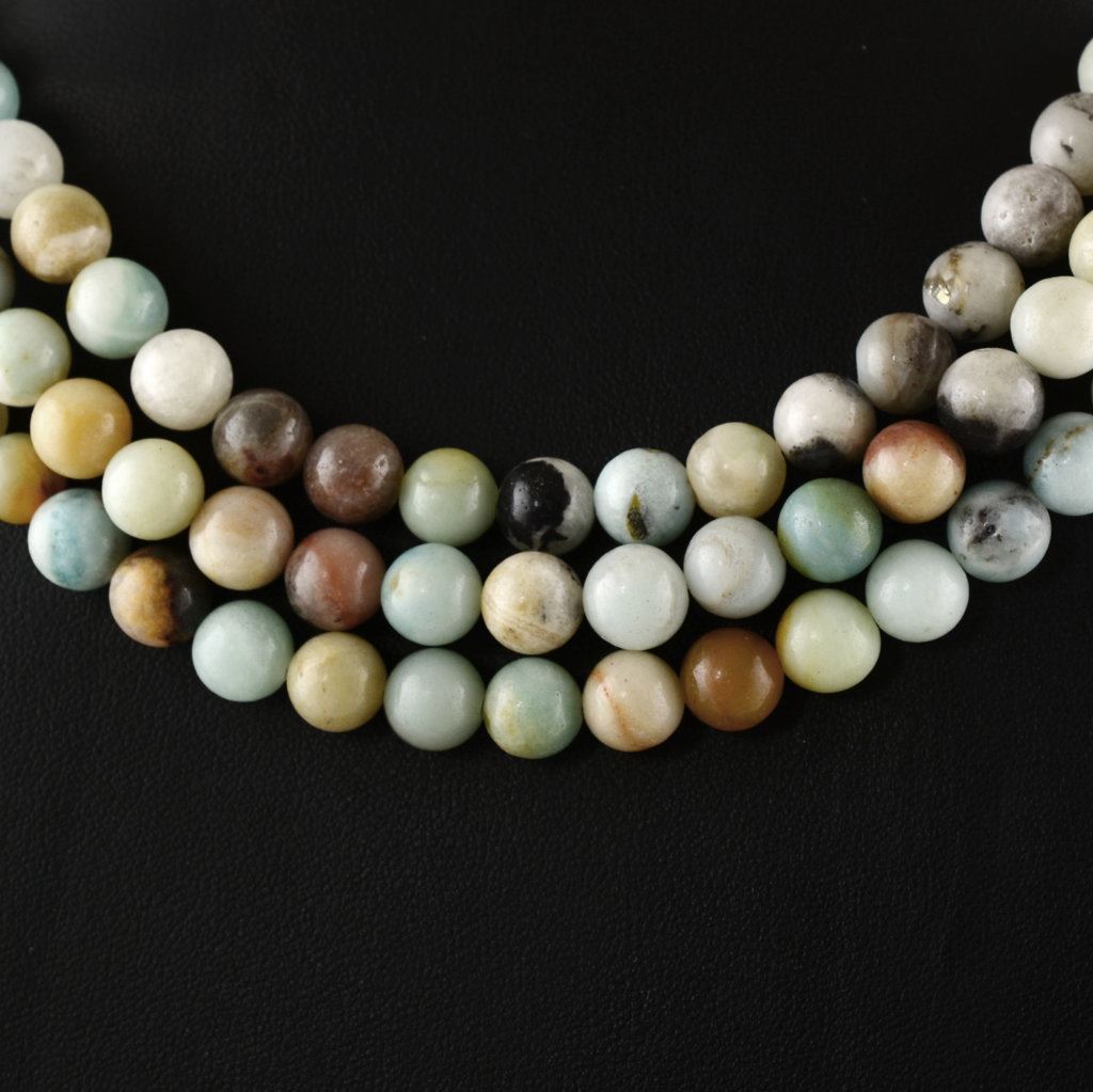 AMAZONITE 8-9MM PLAIN ROUND BALLS 15" PER LINE