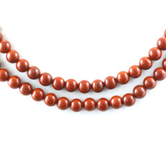 RED JASPER 8MM PLAIN ROUND BALLS 15" PER LINE