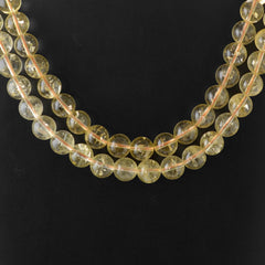 CITRINE 12-13MM PLAIN ROUND BALLS 15" PER LINE