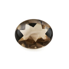 SMOKY QUARTZ BUFFTOP OVAL 10X8MM 2.37Cts.