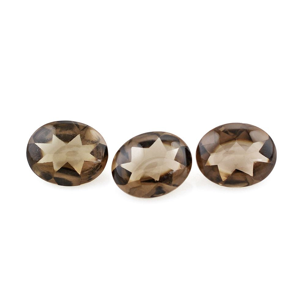 SMOKY QUARTZ BUFFTOP OVAL 10X8MM 2.25Cts.