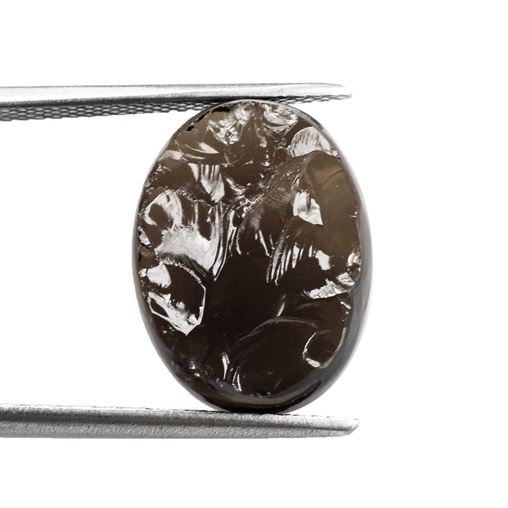 SMOKY QUARTZ ROUGHTOP OVAL CAB 16X12MM 7.90Cts.