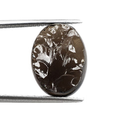 SMOKY QUARTZ ROUGHTOP OVAL CAB 16X12MM 7.90Cts.