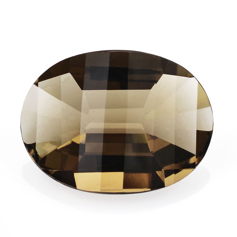 SMOKY QUARTZ CHESS CUT OVAL 20X15MM 11.50Cts.