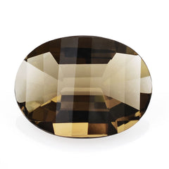 SMOKY QUARTZ CHESS CUT OVAL 20X15MM 11.50Cts.