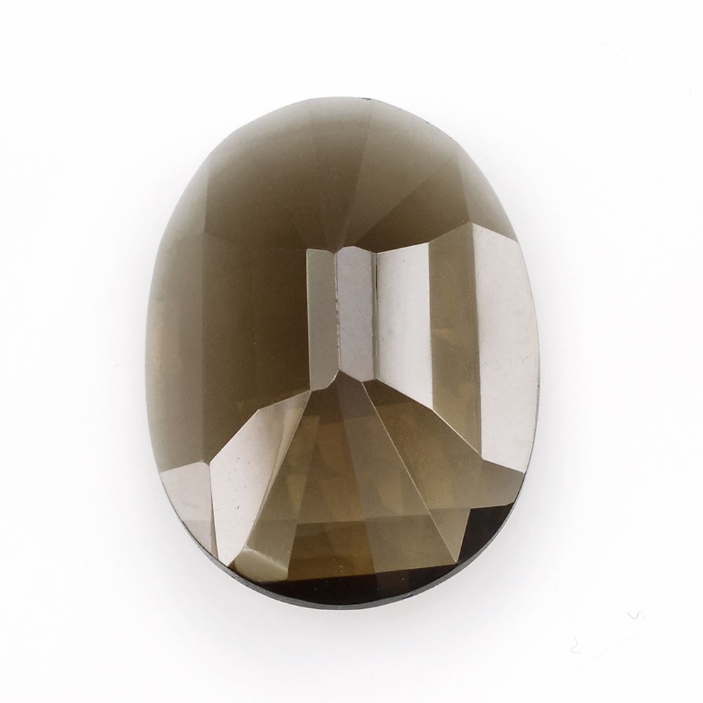 SMOKY QUARTZ CHESS CUT OVAL 20X15MM 11.50Cts.