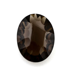 SMOKY QUARTZ CONCAVE CUT BRIOLETTE OVAL 18X13.50MM 10.63Cts.