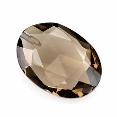 SMOKY QUARTZ ROSE CUT BRIOLETTE OVAL (HALF DRILL) 14X10MM 4.38Cts.