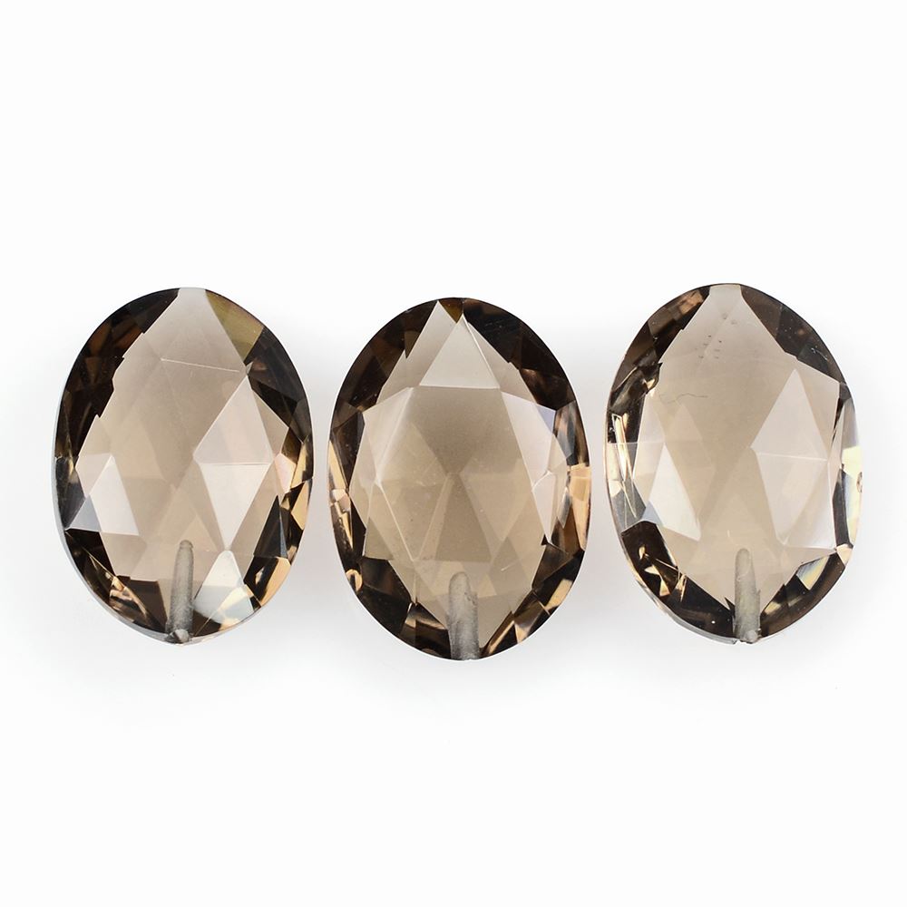 SMOKY QUARTZ ROSE CUT BRIOLETTE OVAL (HALF DRILL) 14X10MM 4.38Cts.