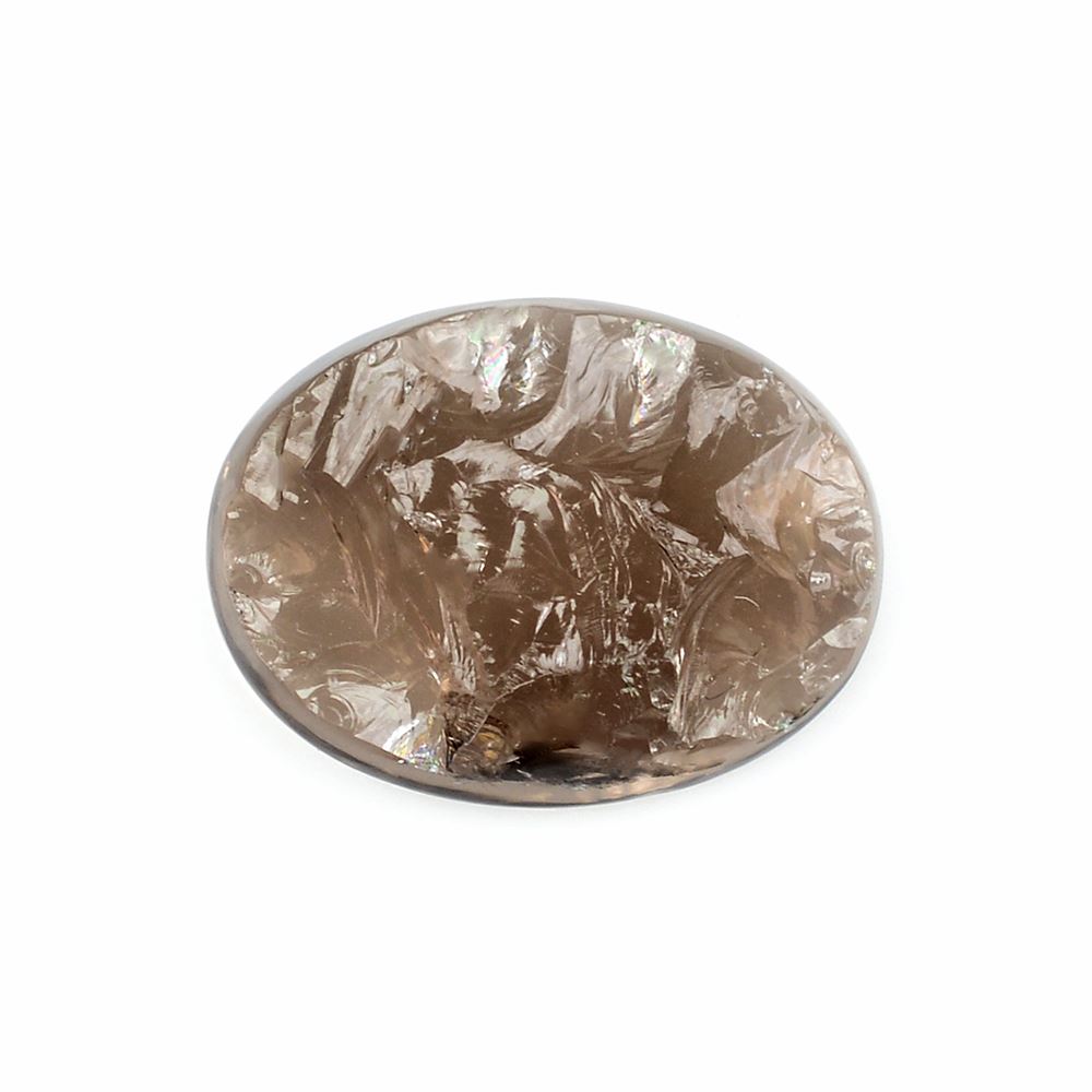 SMOKY QUARTZ ROUGHTOP OVAL CAB 16X12MM 6.90Cts.