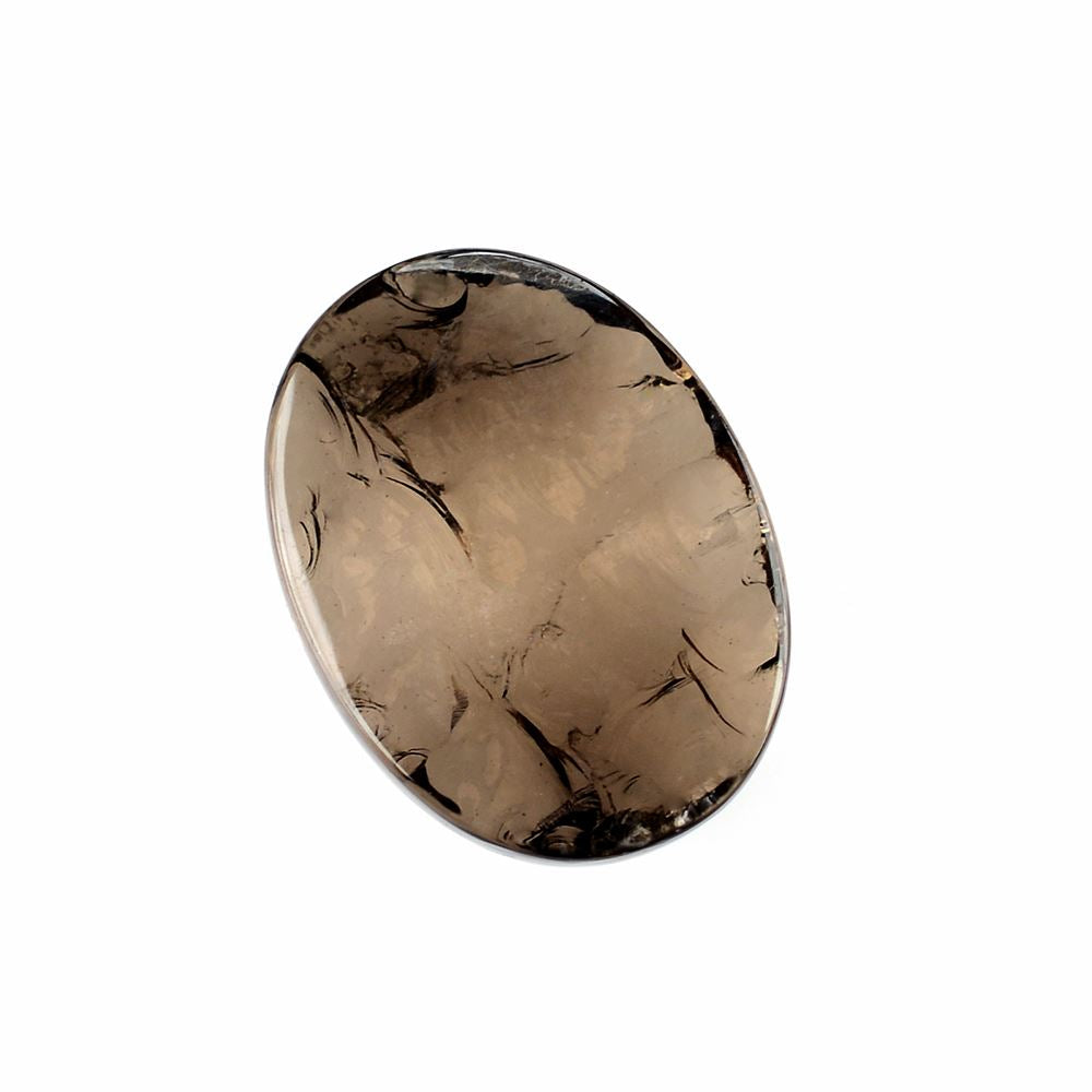 SMOKY QUARTZ ROUGHTOP OVAL CAB 16X12MM 6.90Cts.