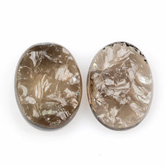 SMOKY QUARTZ ROUGHTOP OVAL CAB 16X12MM 6.90Cts.
