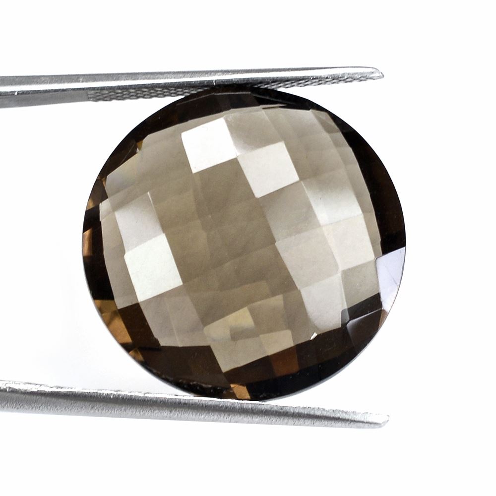SMOKY QUARTZ BRIOLETTE ROUND 20MM 20.21Cts.