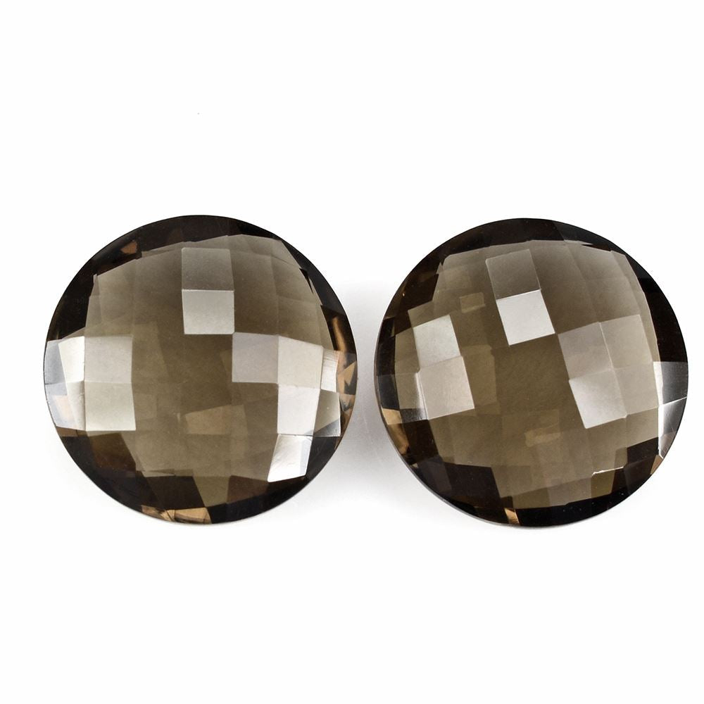 SMOKY QUARTZ BRIOLETTE ROUND 20MM 20.21Cts.