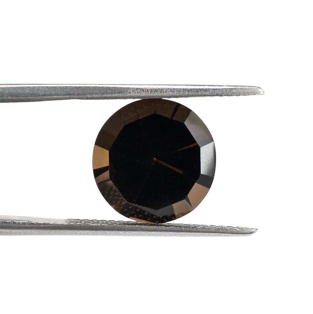 SMOKY QUARTZ MIRROR CUT ROUND 12MM 5.25Cts.