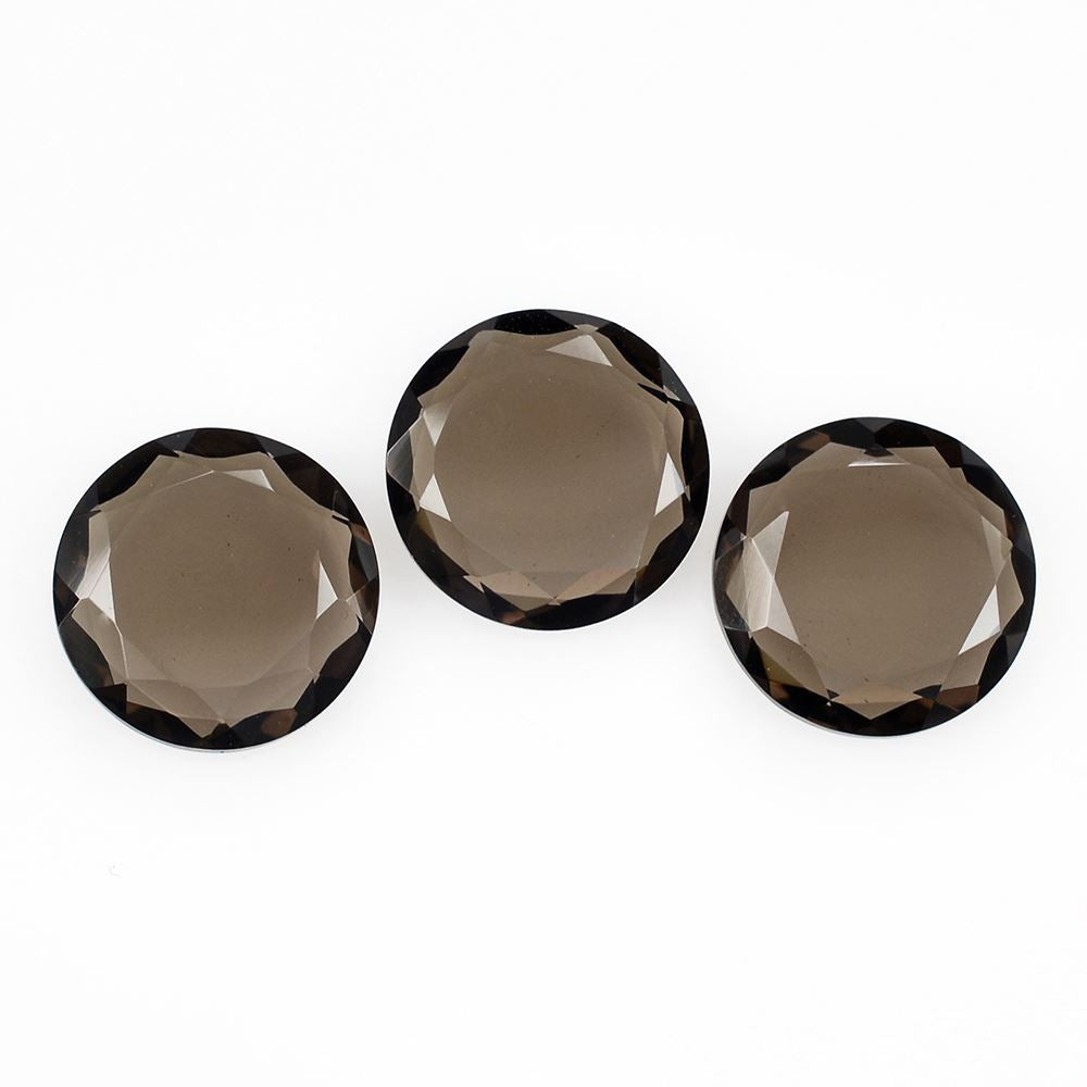 SMOKY QUARTZ BOTH SIDE TABLE CUT ROUND 12MM 4.03Cts.