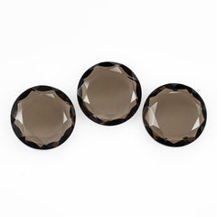SMOKY QUARTZ BOTH SIDE TABLE CUT ROUND 12MM 4.03Cts.