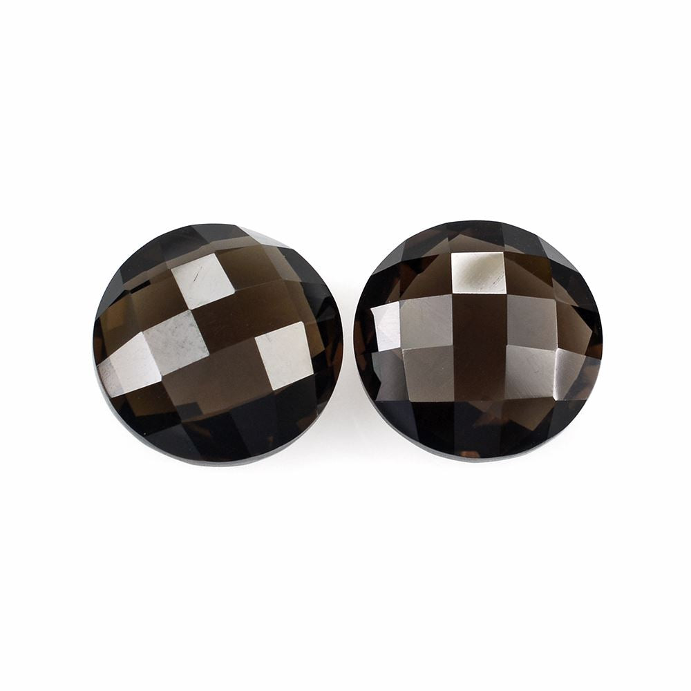 SMOKY QUARTZ BRIOLETTE ROUND 12MM 5.85Cts.