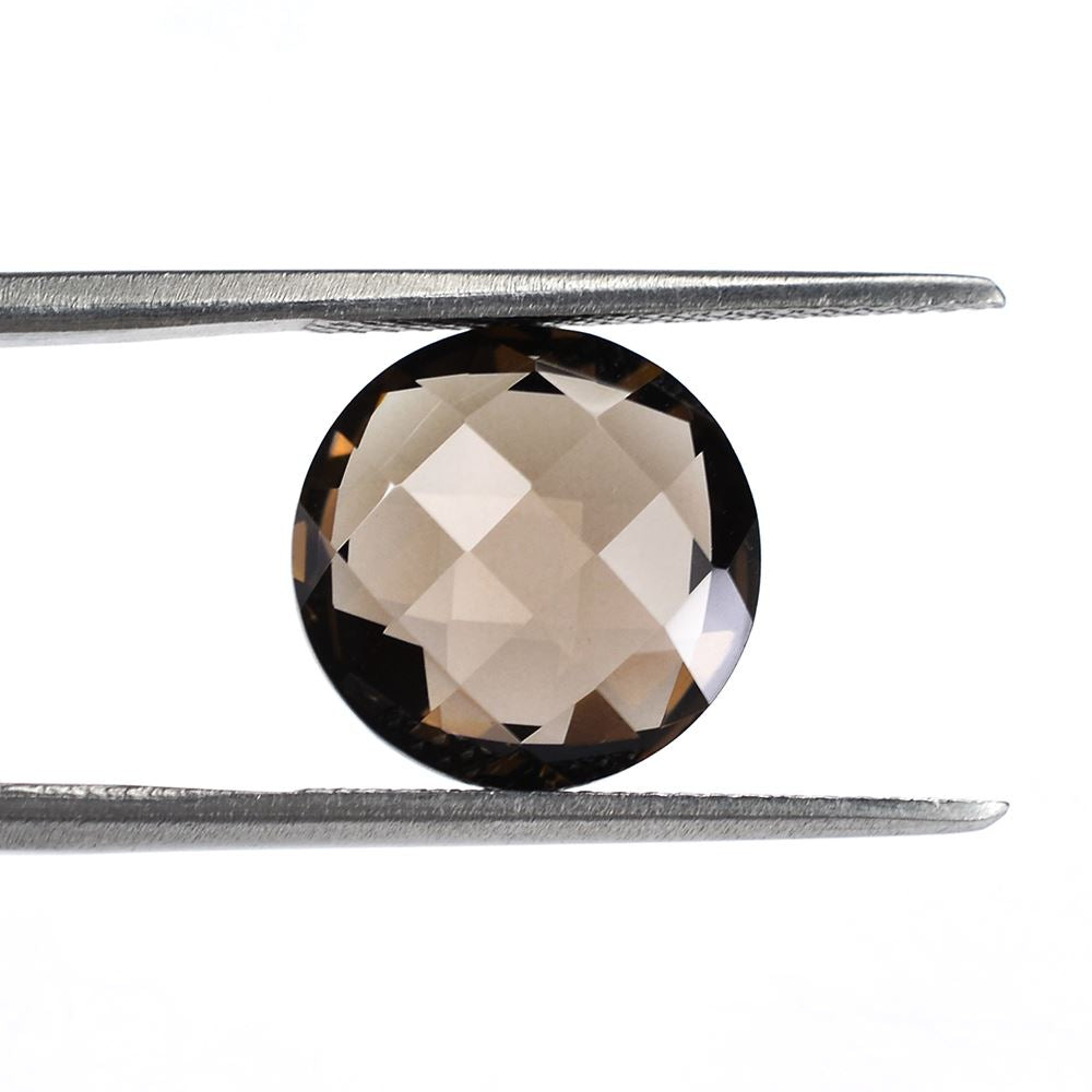 SMOKY QUARTZ ROSE CUT BRIOLETTE ROUND 12MM 4.85Cts.