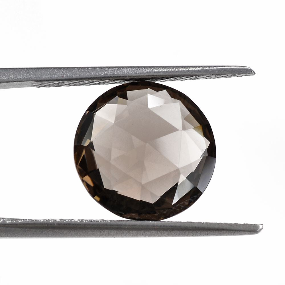 SMOKY QUARTZ ROSE CUT BRIOLETTE ROUND 12MM 4.77Cts.